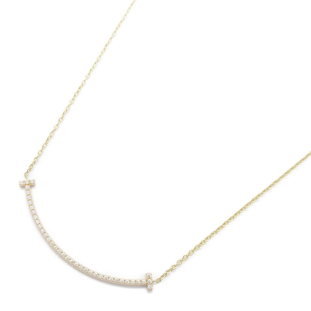 Tiffany T Smile Small Diamond Necklace Yellow Gold Diamond
